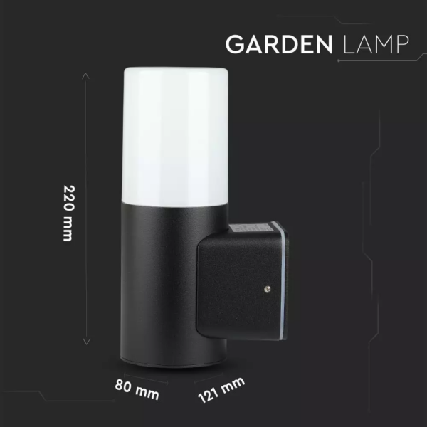 Επιτοίχιο Φωτιστικό Κήπου GU10 IP54 Aluminum + PC με Μαύρο Σώμα Κυκλικό V-TAC – 7566