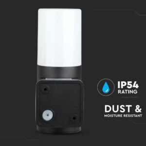 Επιτοίχιο Φωτιστικό Κήπου GU10 IP54 Aluminum + PC με Μαύρο Σώμα Κυκλικό V-TAC – 7566