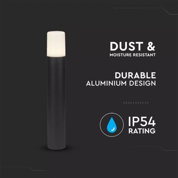 Επιδαπέδιο φωτιστικό κήπου GU10 IP54 Aluminum + PC με Μαύρο σώμα κυκλικό V-TAC – 7567