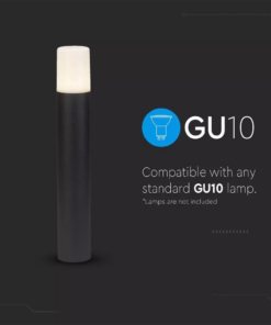 Επιδαπέδιο φωτιστικό κήπου GU10 IP54 Aluminum + PC με Μαύρο σώμα κυκλικό V-TAC – 7567