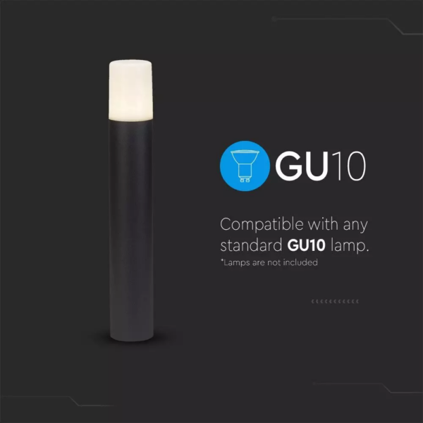 Επιδαπέδιο φωτιστικό κήπου GU10 IP54 Aluminum + PC με Μαύρο σώμα κυκλικό V-TAC – 7567