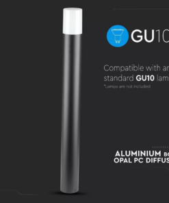 Επιδαπέδιο φωτιστικό κήπου GU10 IP54 Aluminum + PC με Μαύρο σώμα κυκλικό 80cm V-TAC – 7568