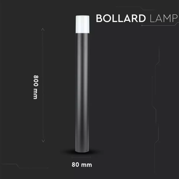 Επιδαπέδιο φωτιστικό κήπου GU10 IP54 Aluminum + PC με Μαύρο σώμα κυκλικό 80cm V-TAC – 7568