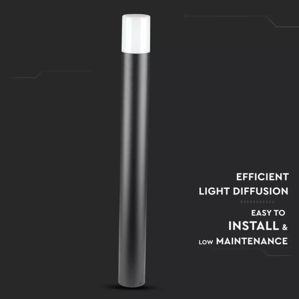 Επιδαπέδιο φωτιστικό κήπου GU10 IP54 Aluminum + PC με Μαύρο σώμα κυκλικό 80cm V-TAC – 7568
