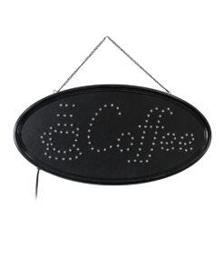 GloboStar® 75687 Φωτιστικό Ταμπέλα LED Οβάλ Σήμανσης COFFEE με Πρίζα AC 230V Μ48 x Π1.8 x Υ24.5cm