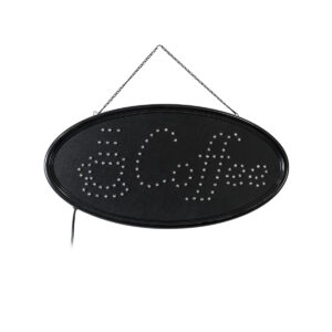 GloboStar® 75687 Φωτιστικό Ταμπέλα LED Οβάλ Σήμανσης COFFEE με Πρίζα AC 230V Μ48 x Π1.8 x Υ24.5cm