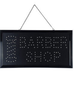 GloboStar® 75693 Φωτιστικό Ταμπέλα Φωτεινή Επιγραφή LED Σήμανσης BARBER SHOP 3W AC 230V με Διακόπτη On/Off Κόκκινο – Μπλε – Λευκό