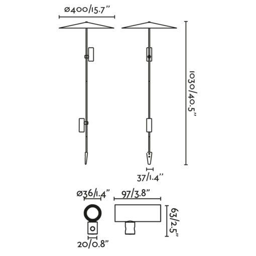 Faro Barcelona CLAP SPIKE NG 1030 LED 2X6W 3000K 38° W/PLAT L – 75709-233PDRFR