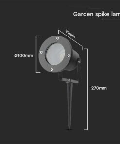 Φωτιστικό Κήπου GU10 Καρφί Μαύρο Αδιάβροχο IP65 Αλουμίνιο V-TAC – 7571