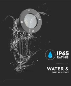 Φωτιστικό Κήπου GU10 Καρφί Μαύρο Αδιάβροχο IP65 Αλουμίνιο V-TAC – 7571
