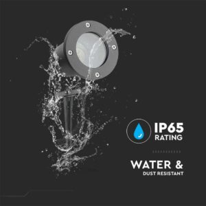 Φωτιστικό Κήπου GU10 Καρφί Μαύρο Αδιάβροχο IP65 Αλουμίνιο V-TAC – 7571