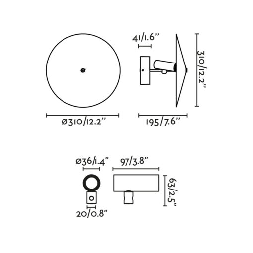 Faro Barcelona CLAP PROJ. WALL/CEI BLACK LED 6W 3000K 38° W/PLAT  – 75710-233PFR