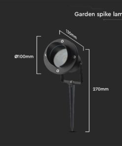 Φωτιστικό Κήπου GU10 Καρφί Μαύρο Αδιάβροχο IP65 Αλουμίνιο V-TAC – 7572