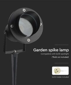 Φωτιστικό Κήπου GU10 Καρφί Μαύρο Αδιάβροχο IP65 Αλουμίνιο V-TAC – 7572