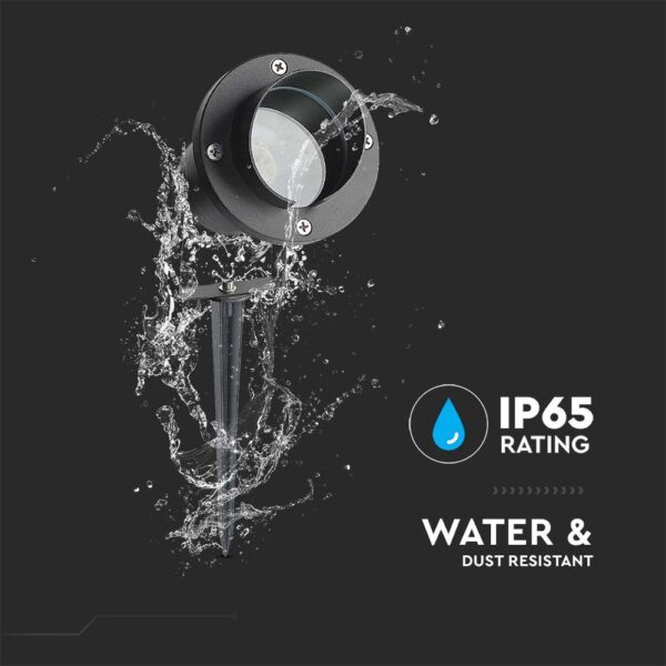 Φωτιστικό Κήπου GU10 Καρφί Μαύρο Αδιάβροχο IP65 Αλουμίνιο V-TAC – 7572