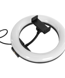 GloboStar® 75800 Professional Digital Ring Light Φ20cm LED SMD 20W 2000lm 180° DC 5V με Καλώδιο Τροφοδοσίας USB – Ενσωματωμένο Χειριστήριο Εναλλαγής Χρωμάτων & 1 Βάση Τηλεφώνου – Πολύχρωμο RGBW+WW Dimmable