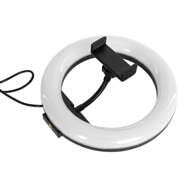 GloboStar® 75800 Professional Digital Ring Light Φ20cm LED SMD 20W 2000lm 180° DC 5V με Καλώδιο Τροφοδοσίας USB – Ενσωματωμένο Χειριστήριο Εναλλαγής Χρωμάτων & 1 Βάση Τηλεφώνου – Πολύχρωμο RGBW+WW Dimmable