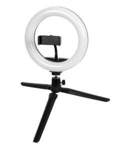 GloboStar® 75800 Professional Digital Ring Light Φ20cm LED SMD 20W 2000lm 180° DC 5V με Καλώδιο Τροφοδοσίας USB – Ενσωματωμένο Χειριστήριο Εναλλαγής Χρωμάτων & 1 Βάση Τηλεφώνου – Πολύχρωμο RGBW+WW Dimmable