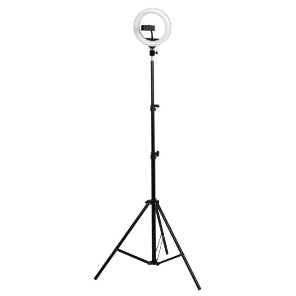 GloboStar® 75800 Professional Digital Ring Light Φ20cm LED SMD 20W 2000lm 180° DC 5V με Καλώδιο Τροφοδοσίας USB – Ενσωματωμένο Χειριστήριο Εναλλαγής Χρωμάτων & 1 Βάση Τηλεφώνου – Πολύχρωμο RGBW+WW Dimmable