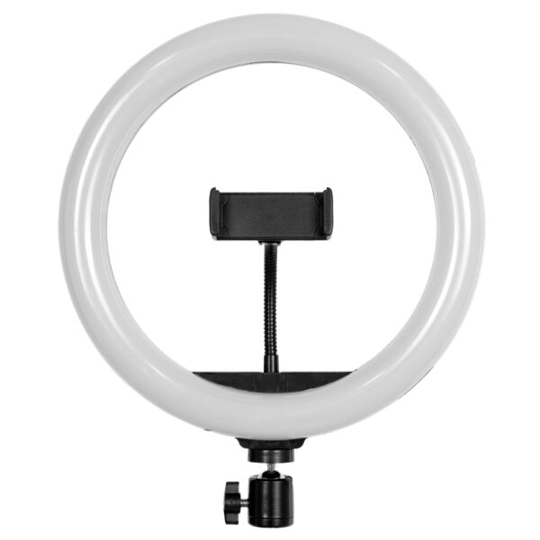 GloboStar® 75801 Professional Digital Ring Light Φ26cm LED SMD 30W 3000lm 180° DC 5V με Καλώδιο Τροφοδοσίας USB – Ενσωματωμένο Χειριστήριο Εναλλαγής Χρωμάτων & 1 Βάση Τηλεφώνου – Πολύχρωμο RGBW+WW Dimmable