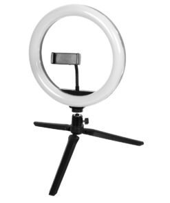 GloboStar® 75801 Professional Digital Ring Light Φ26cm LED SMD 30W 3000lm 180° DC 5V με Καλώδιο Τροφοδοσίας USB – Ενσωματωμένο Χειριστήριο Εναλλαγής Χρωμάτων & 1 Βάση Τηλεφώνου – Πολύχρωμο RGBW+WW Dimmable