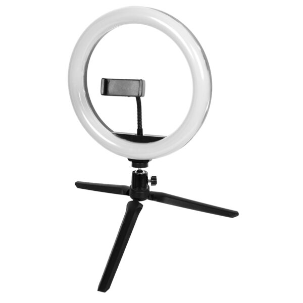 GloboStar® 75801 Professional Digital Ring Light Φ26cm LED SMD 30W 3000lm 180° DC 5V με Καλώδιο Τροφοδοσίας USB – Ενσωματωμένο Χειριστήριο Εναλλαγής Χρωμάτων & 1 Βάση Τηλεφώνου – Πολύχρωμο RGBW+WW Dimmable