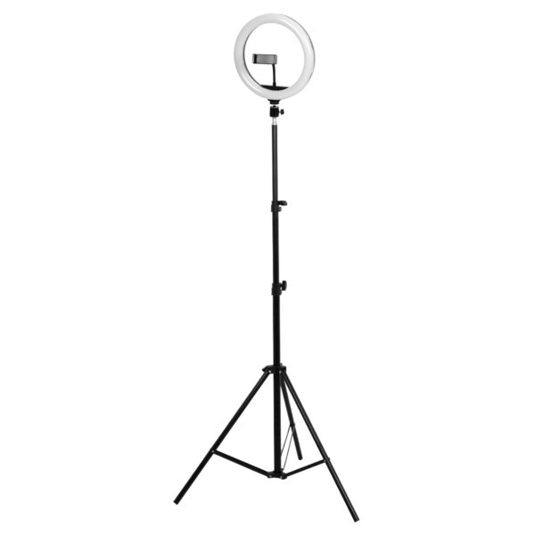 GloboStar® 75801 Professional Digital Ring Light Φ26cm LED SMD 30W 3000lm 180° DC 5V με Καλώδιο Τροφοδοσίας USB – Ενσωματωμένο Χειριστήριο Εναλλαγής Χρωμάτων & 1 Βάση Τηλεφώνου – Πολύχρωμο RGBW+WW Dimmable