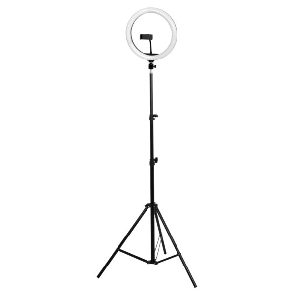 GloboStar® 75802 Professional Digital Ring Light Φ30cm LED SMD 40W 4000lm 180° DC 5V με Καλώδιο Τροφοδοσίας USB – Ενσωματωμένο Χειριστήριο Εναλλαγής Χρωμάτων & 1 Βάση Τηλεφώνου – Πολύχρωμο RGBW+WW Dimmable