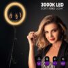 GloboStar® 75803 Professional Digital Ring Light Φ36cm LED SMD 50W 5000lm 180° DC 5V με Καλώδιο Τροφοδοσίας USB – Ενσωματωμένο και Ασύρματο Χειριστήριο RF 2.4Ghz Εναλλαγής Χρωμάτων & 3 Βάσεις Τηλεφώνου – Πολύχρωμο RGBW+WW Dimmable
