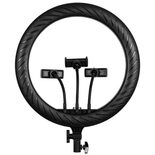 GloboStar® 75803 Professional Digital Ring Light Φ36cm LED SMD 50W 5000lm 180° DC 5V με Καλώδιο Τροφοδοσίας USB – Ενσωματωμένο και Ασύρματο Χειριστήριο RF 2.4Ghz Εναλλαγής Χρωμάτων & 3 Βάσεις Τηλεφώνου – Πολύχρωμο RGBW+WW Dimmable