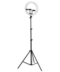 GloboStar® 75803 Professional Digital Ring Light Φ36cm LED SMD 50W 5000lm 180° DC 5V με Καλώδιο Τροφοδοσίας USB – Ενσωματωμένο και Ασύρματο Χειριστήριο RF 2.4Ghz Εναλλαγής Χρωμάτων & 3 Βάσεις Τηλεφώνου – Πολύχρωμο RGBW+WW Dimmable