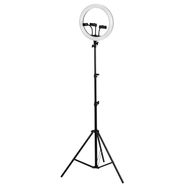 GloboStar® 75803 Professional Digital Ring Light Φ36cm LED SMD 50W 5000lm 180° DC 5V με Καλώδιο Τροφοδοσίας USB – Ενσωματωμένο και Ασύρματο Χειριστήριο RF 2.4Ghz Εναλλαγής Χρωμάτων & 3 Βάσεις Τηλεφώνου – Πολύχρωμο RGBW+WW Dimmable