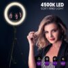 GloboStar® 75805 Professional Digital Ring Light Φ46cm LED SMD 70W 7000lm 180° AC 230V με Καλώδιο Τροφοδοσίας Πρίζας – Ασύρματο Χειριστήριο RF 2.4Ghz Εναλλαγής Χρωμάτων & 3 Βάσεις Τηλεφώνου – Πολύχρωμο RGBW+WW Dimmable