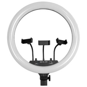 GloboStar® 75805 Professional Digital Ring Light Φ46cm LED SMD 70W 7000lm 180° AC 230V με Καλώδιο Τροφοδοσίας Πρίζας – Ασύρματο Χειριστήριο RF 2.4Ghz Εναλλαγής Χρωμάτων & 3 Βάσεις Τηλεφώνου – Πολύχρωμο RGBW+WW Dimmable
