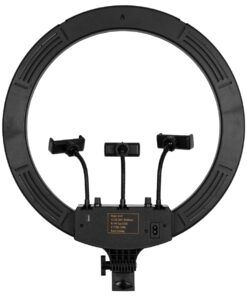 GloboStar® 75805 Professional Digital Ring Light Φ46cm LED SMD 70W 7000lm 180° AC 230V με Καλώδιο Τροφοδοσίας Πρίζας – Ασύρματο Χειριστήριο RF 2.4Ghz Εναλλαγής Χρωμάτων & 3 Βάσεις Τηλεφώνου – Πολύχρωμο RGBW+WW Dimmable