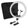 GloboStar® 75805 Professional Digital Ring Light Φ46cm LED SMD 70W 7000lm 180° AC 230V με Καλώδιο Τροφοδοσίας Πρίζας – Ασύρματο Χειριστήριο RF 2.4Ghz Εναλλαγής Χρωμάτων & 3 Βάσεις Τηλεφώνου – Πολύχρωμο RGBW+WW Dimmable