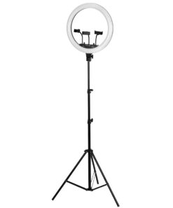 GloboStar® 75805 Professional Digital Ring Light Φ46cm LED SMD 70W 7000lm 180° AC 230V με Καλώδιο Τροφοδοσίας Πρίζας – Ασύρματο Χειριστήριο RF 2.4Ghz Εναλλαγής Χρωμάτων & 3 Βάσεις Τηλεφώνου – Πολύχρωμο RGBW+WW Dimmable
