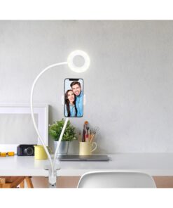 GloboStar® 75808 Professional Digital Ring Light Φ9cm LED SMD 10W 1000lm 180° DC 5V με Καλώδιο Τροφοδοσίας USB – Ενσωματωμένο Χειριστήριο Εναλλαγής Χρωμάτων & 1 Βάση Τηλεφώνου – CCT Θερμό Λευκό 3000K – Φυσικό Λευκό 4500K – Ψυχρό Λευκό 6000K Dimmable Λευκό