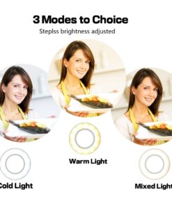 GloboStar® 75808 Professional Digital Ring Light Φ9cm LED SMD 10W 1000lm 180° DC 5V με Καλώδιο Τροφοδοσίας USB – Ενσωματωμένο Χειριστήριο Εναλλαγής Χρωμάτων & 1 Βάση Τηλεφώνου – CCT Θερμό Λευκό 3000K – Φυσικό Λευκό 4500K – Ψυχρό Λευκό 6000K Dimmable Λευκό