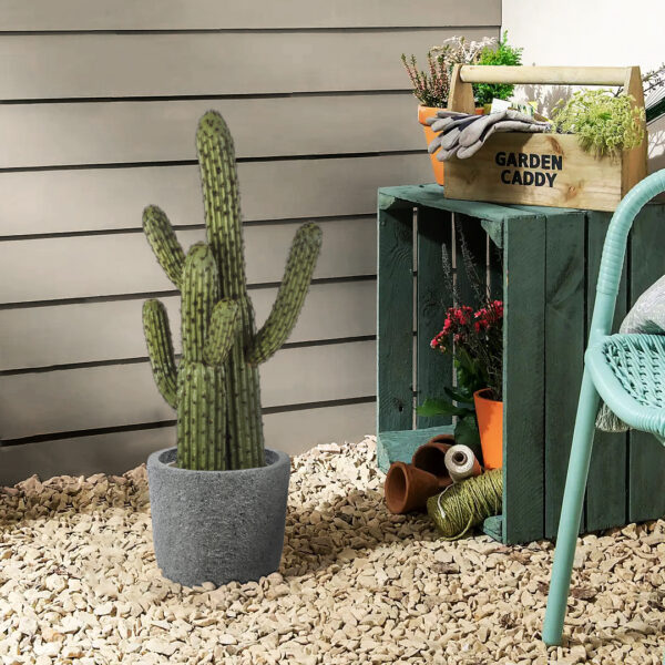GloboStar® Artificial Garden ERICE 20757 Επιδαπέδιο Πολυεστερικό Τσιμεντένιο Κασπώ Γλάστρα – Flower Pot Γκρι Φ25 x Υ23cm