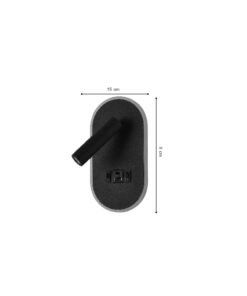 InLight Επιτοίχιο φωτιστικό LED 3W 3000K από μαύρο μέταλλο  (43041-BL)