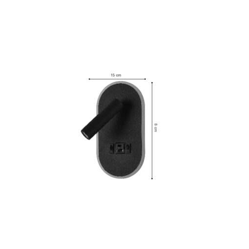 InLight Επιτοίχιο φωτιστικό LED 3W 3000K από μαύρο μέταλλο  (43041-BL)