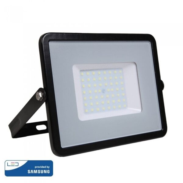 LED Προβολέας 50W V-TAC PRO Samsung Chip Μαύρος 100° 5750lm Αδιάβροχος IP65 Ψυχρό 6500K – 21761