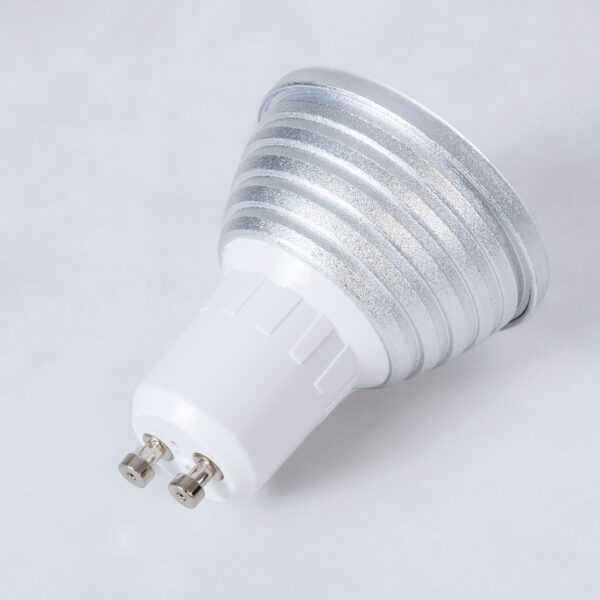 GloboStar® 76065 Σποτ LED GU10 MR16 3W 200lm 90° AC 220-240V IP20 Φ5 x Υ8.5cm – Εναλλαγή Φωτισμού μέσω Τηλεχειριστηρίου RGB – Dimmable – 2 Χρόνια Εγγύηση