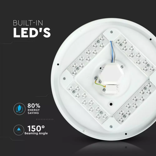 LED πλαφονιέρα 24W στρογγυλή, 3 σε 1 φωτισμός (Ψυχρό, Φυσικό & Θερμό λευκό), σε Λευκό σώμα και Λευκό κάλυμμα V-TAC – 7607