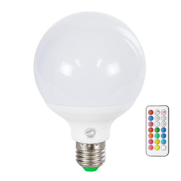 GloboStar® 76071 Λάμπα LED E27 G95 Γλόμπος 12W 780lm 260° AC 220-240V IP20 Φ9.5 x Υ14cm - Εναλλαγή Φωτισμού μέσω Τηλεχειριστηρίου - Πολύχρωμο RGB+WW - 2 Years Warranty