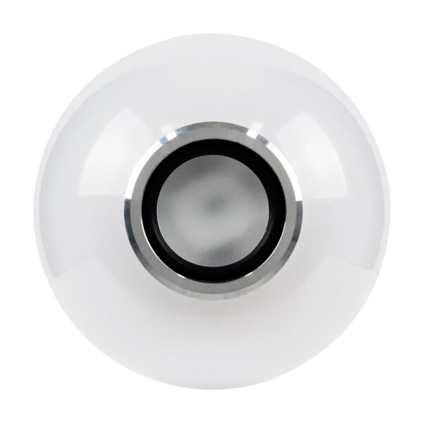 GloboStar® 76072 Λάμπα LED E27 G95 Γλόμπος 12W 780lm 260° με Ενσωματωμένο Bluetooth Ηχείο 3W AC 220-240V IP20 Φ9.5 x Υ13.5cm – Εναλλαγή Φωτισμού μέσω Τηλεχειριστηρίου & Μέσω Smart Home Εφαρμογής HappyLighting APP – Πολύχρωμο RGBW – 2 Years Warranty
