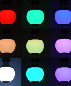 GloboStar® 76072 Λάμπα LED E27 G95 Γλόμπος 12W 780lm 260° με Ενσωματωμένο Bluetooth Ηχείο 3W AC 220-240V IP20 Φ9.5 x Υ13.5cm – Εναλλαγή Φωτισμού μέσω Τηλεχειριστηρίου & Μέσω Smart Home Εφαρμογής HappyLighting APP – Πολύχρωμο RGBW – 2 Years Warranty