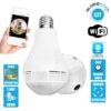 GloboStar® 76073 WIFI 2.4G IP CAMERA 2.0MP 1080P – Έξυπνη Κρυφή IP Κάμερα WiFi 1080P Fish Eye 360° 3W LED σε Σχήμα Λάμπας με Ντουί και Βάση E27 Smart Home