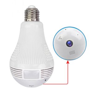 GloboStar® 76073 WIFI 2.4G IP CAMERA 2.0MP 1080P – Έξυπνη Κρυφή IP Κάμερα WiFi 1080P Fish Eye 360° 3W LED σε Σχήμα Λάμπας με Ντουί και Βάση E27 Smart Home